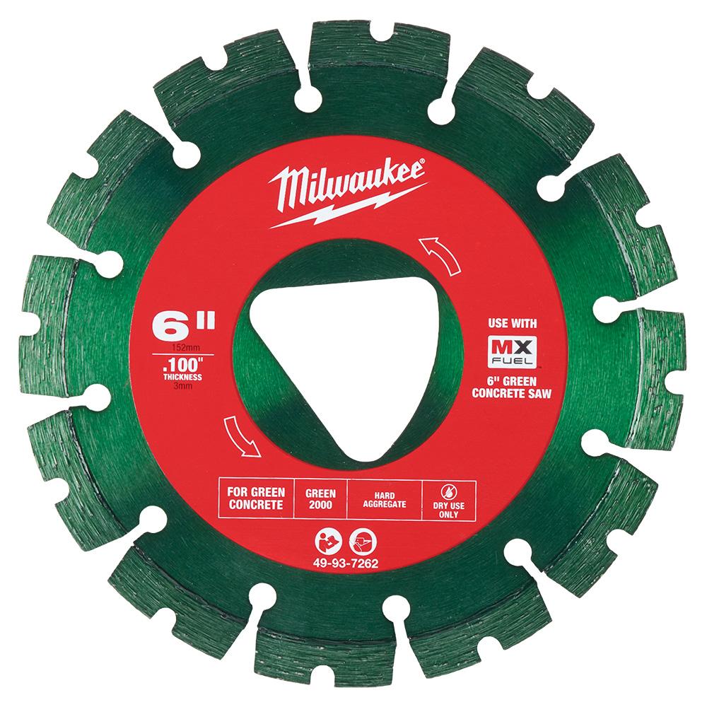 Green 6” x .100” Diamond Blade for Green Concrete<span class=' ItemWarning' style='display:block;'>Item is usually in stock, but we&#39;ll be in touch if there&#39;s a problem<br /></span>