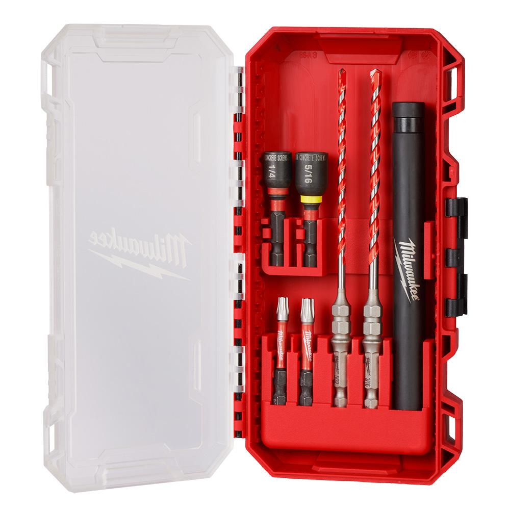 7PC. SHOCKWAVE Impact Duty™ Carbide Hammer Drill Bit Concrete Screw Install Set<span class=' ItemWarning' style='display:block;'>Item is usually in stock, but we&#39;ll be in touch if there&#39;s a problem<br /></span>