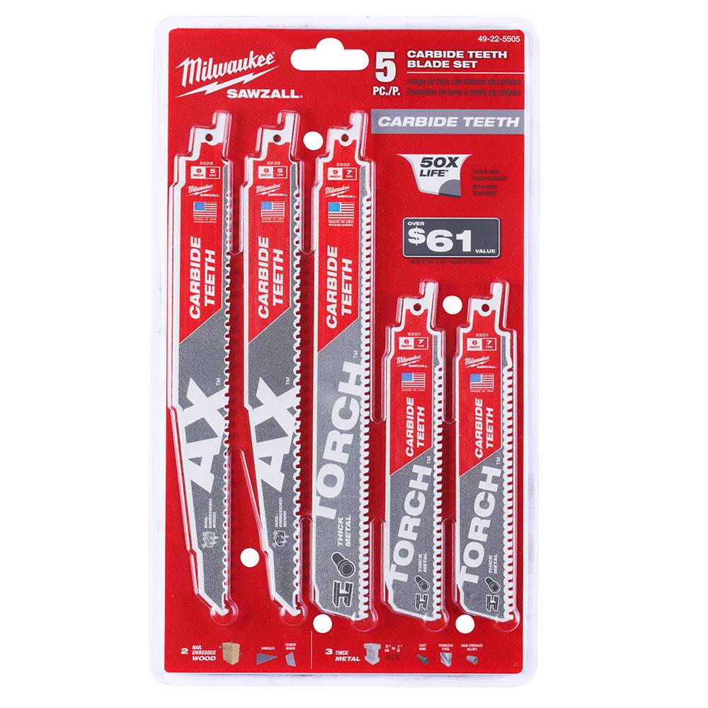 5 Pc. SAWZALL® Blade Set<span class=' ItemWarning' style='display:block;'>Item is usually in stock, but we&#39;ll be in touch if there&#39;s a problem<br /></span>