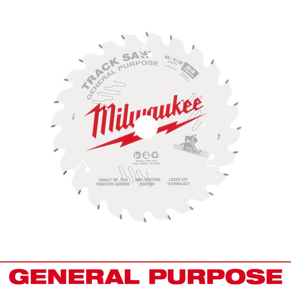 Milwaukee® 6-1/2&#34; 24T General Purpose Track Saw Blade<span class=' ItemWarning' style='display:block;'>Item is usually in stock, but we&#39;ll be in touch if there&#39;s a problem<br /></span>