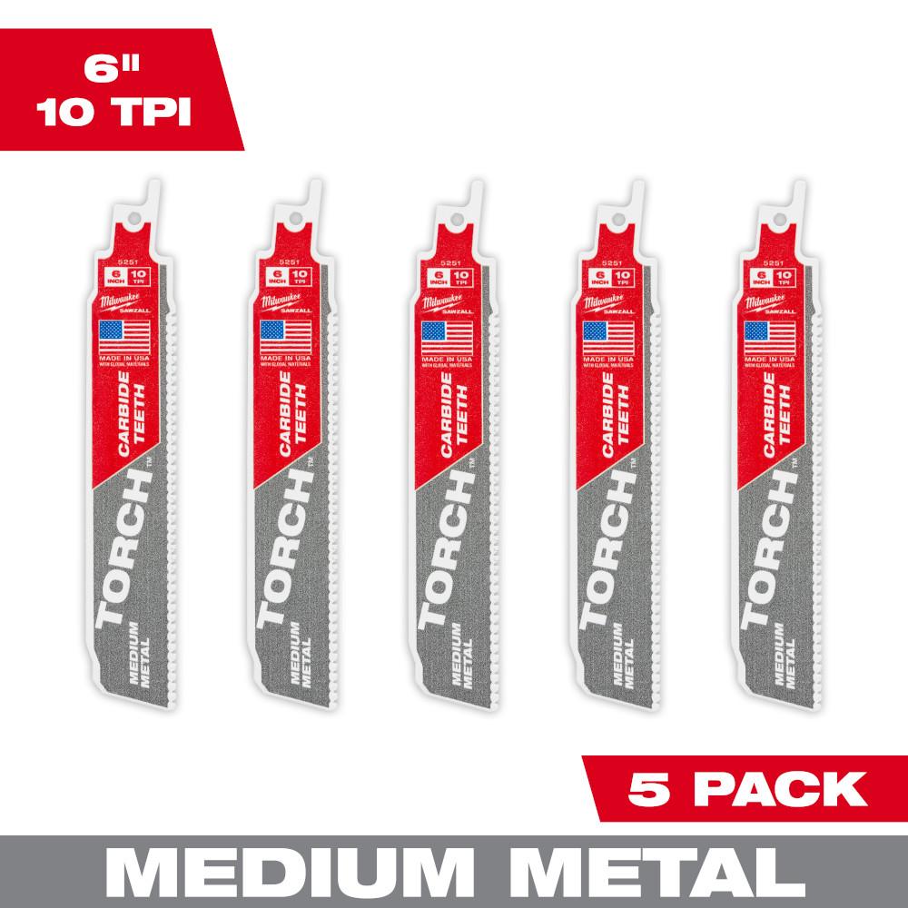 6&#34; 10TPI The TORCH™ with Carbide Teeth for Medium Metal 5PK<span class=' ItemWarning' style='display:block;'>Item is usually in stock, but we&#39;ll be in touch if there&#39;s a problem<br /></span>