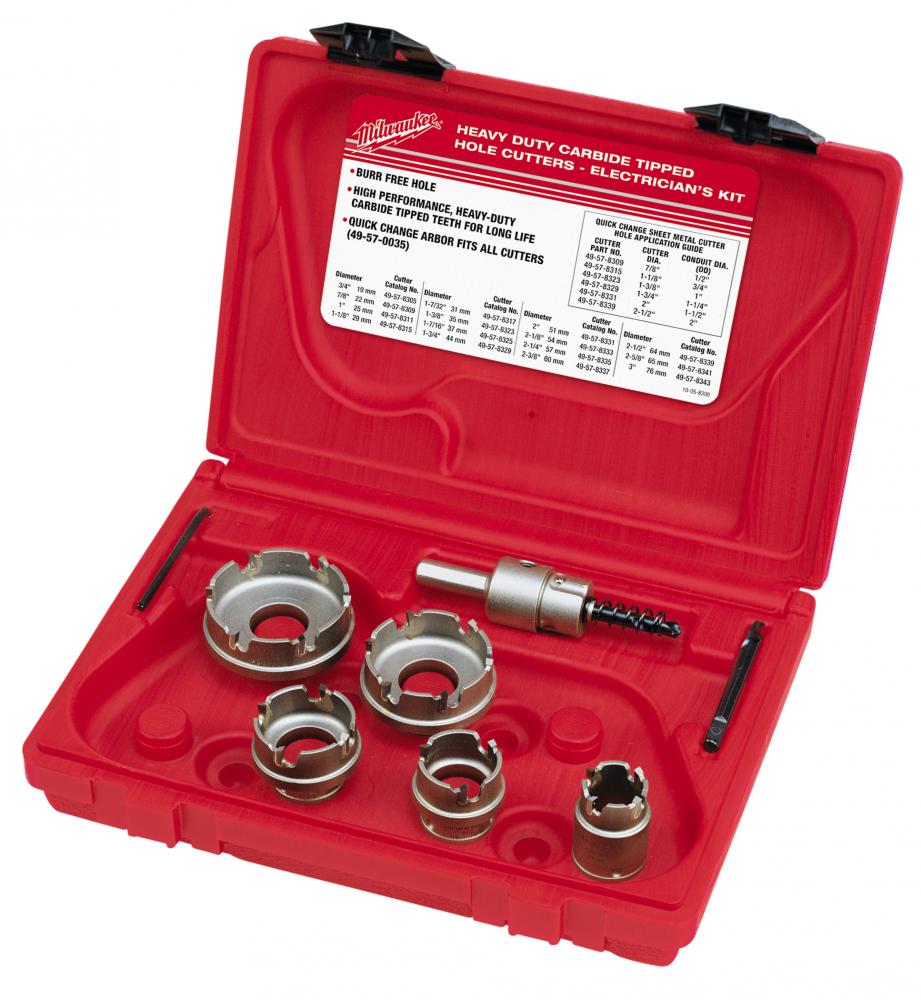 Electrician&#39;s Sheet Metal Carbide Cutter Kit (7 Piece)<span class=' ItemWarning' style='display:block;'>Item is usually in stock, but we&#39;ll be in touch if there&#39;s a problem<br /></span>