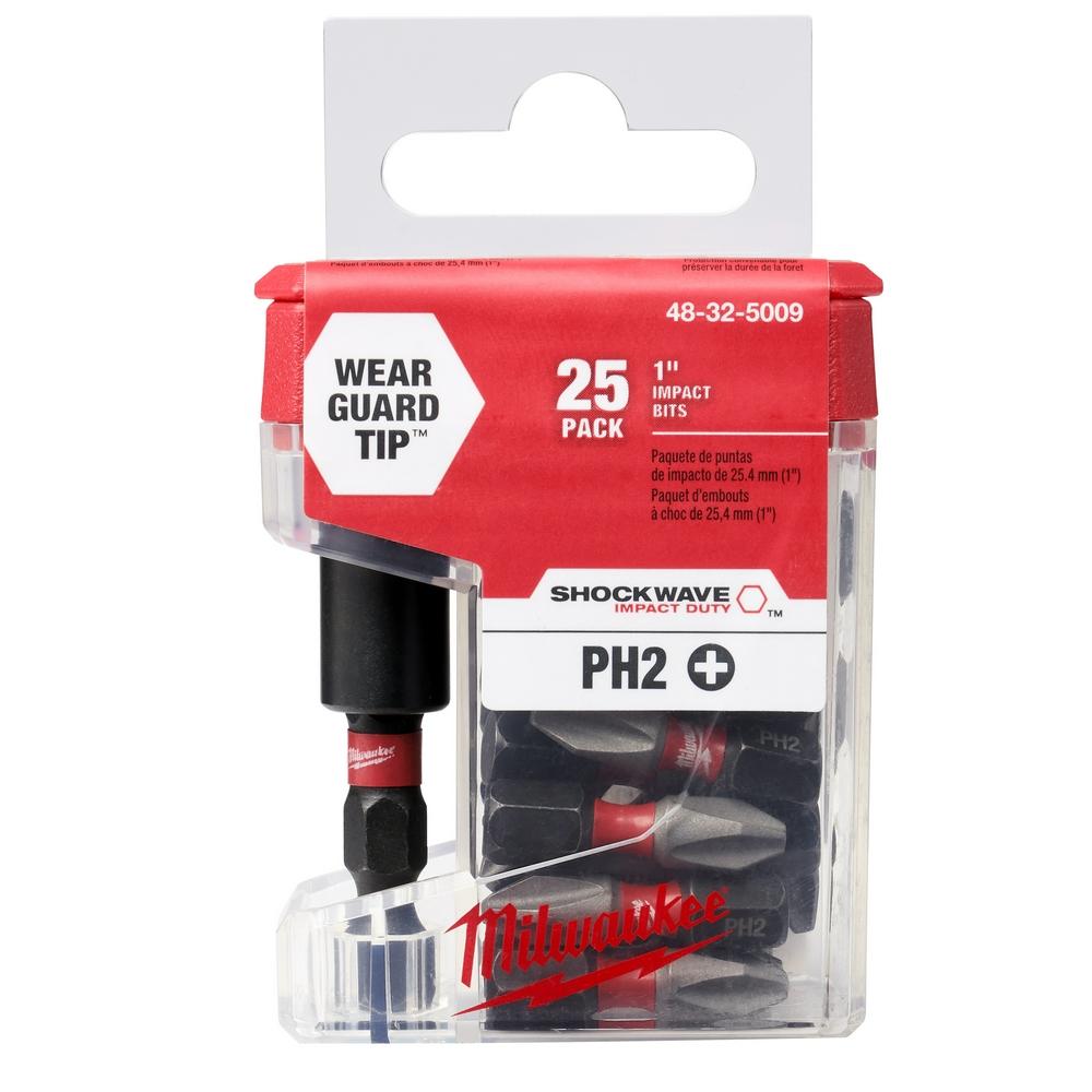 SHOCKWAVE™ Impact Phillips #2 Insert Bits with Bit Holder 25PK<span class=' ItemWarning' style='display:block;'>Item is usually in stock, but we&#39;ll be in touch if there&#39;s a problem<br /></span>