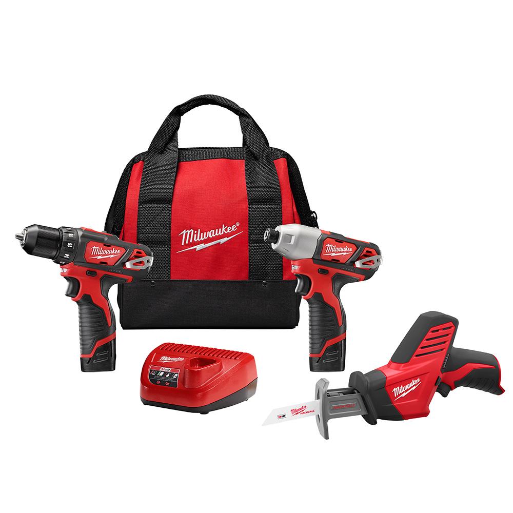 M12™ Cordless Lithium-Ion 3-Tool Combo Kit<span class=' ItemWarning' style='display:block;'>Item is usually in stock, but we&#39;ll be in touch if there&#39;s a problem<br /></span>