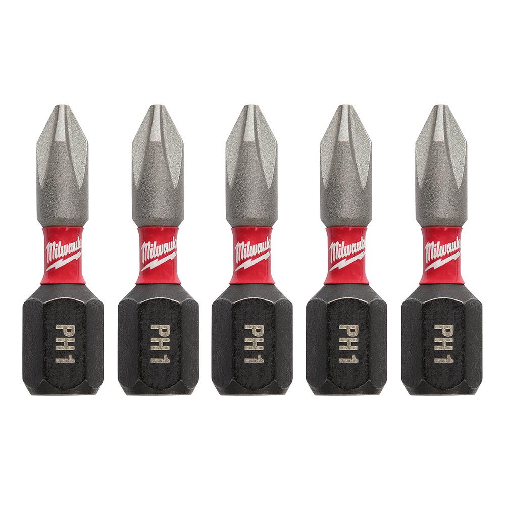 SHOCKWAVE™ Impact Phillips #1 Insert Bits 5PK<span class=' ItemWarning' style='display:block;'>Item is usually in stock, but we&#39;ll be in touch if there&#39;s a problem<br /></span>