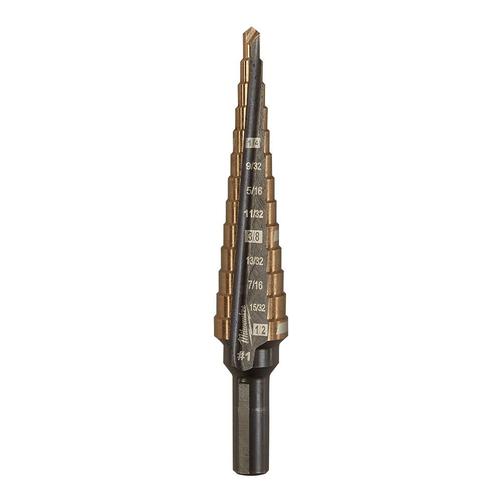 Milwaukee Cobalt Step Drill Bit #1 (1/8&#34;-1/2&#34;)<span class=' ItemWarning' style='display:block;'>Item is usually in stock, but we&#39;ll be in touch if there&#39;s a problem<br /></span>