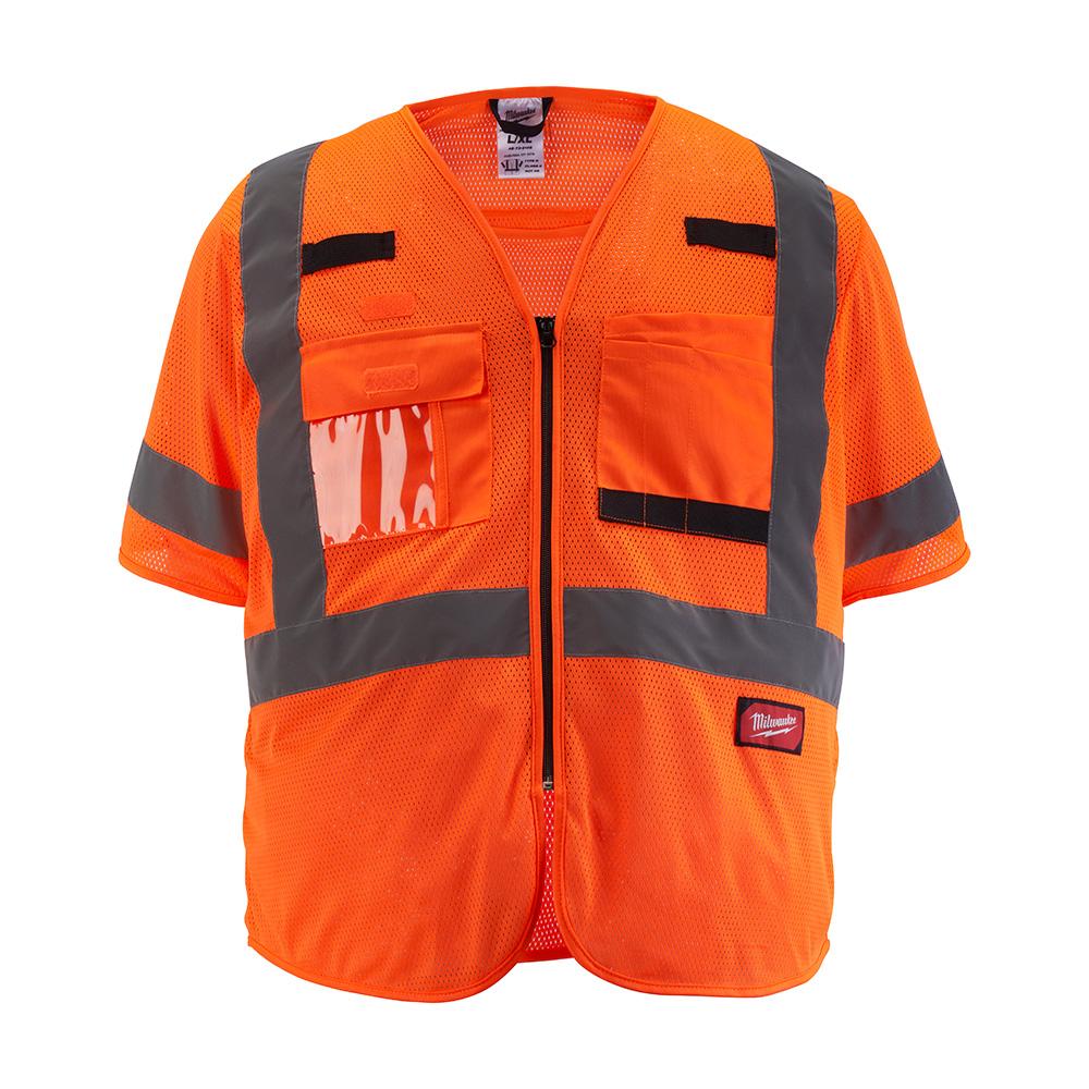 Class 3 High Visibility Orange Mesh Safety Vest - 4XL/5XL<span class=' ItemWarning' style='display:block;'>Item is usually in stock, but we&#39;ll be in touch if there&#39;s a problem<br /></span>