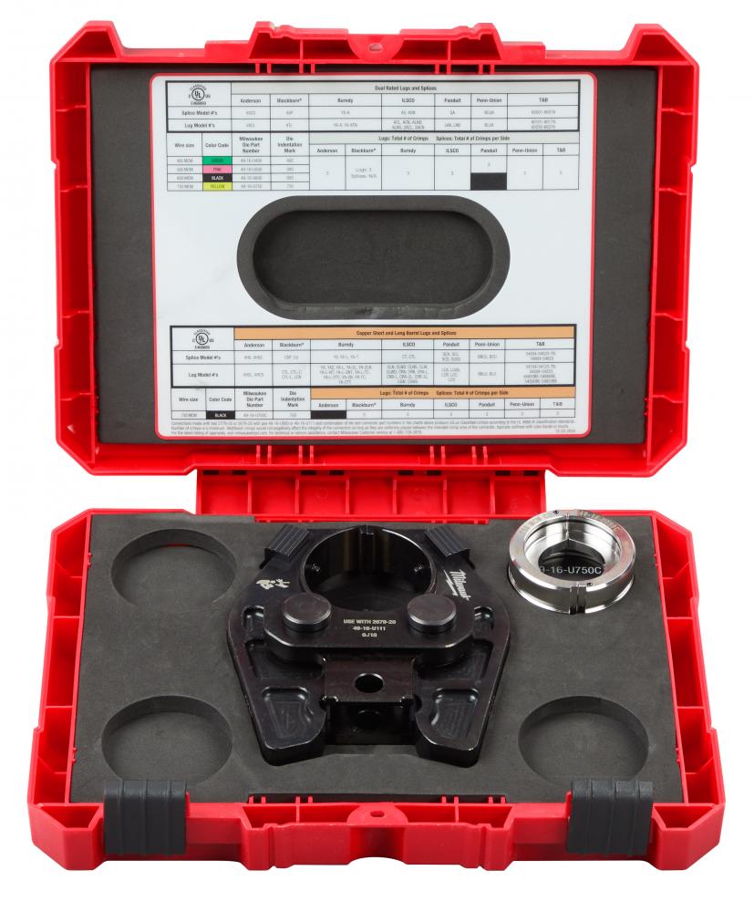 750 MCM Cu/AL Crimping Jaw with 750 MCM Cu 6T U Style Dies<span class=' ItemWarning' style='display:block;'>Item is usually in stock, but we&#39;ll be in touch if there&#39;s a problem<br /></span>