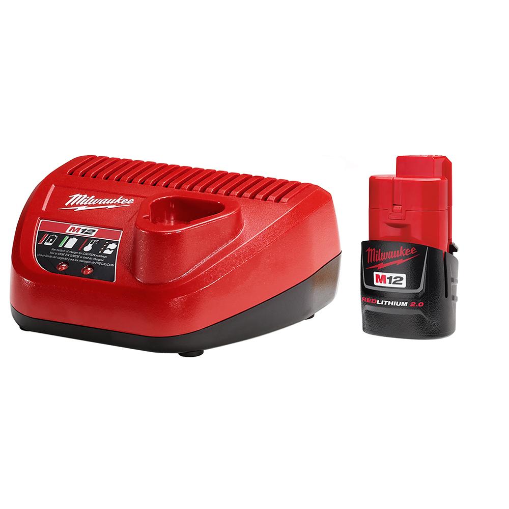 M12™ REDLITHIUM™ 2.0Ah Battery and Charger Starter Kit<span class=' ItemWarning' style='display:block;'>Item is usually in stock, but we&#39;ll be in touch if there&#39;s a problem<br /></span>