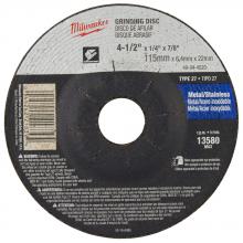 Milwaukee 49-94-4520 - 4-1/2 in. x 1/4 in. x 7/8 in. Grinding Wheel (Type 27)