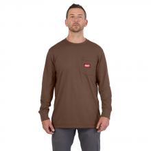 Milwaukee 606BR-2X - GRIDIRON™ Pocket T-Shirt - Long Sleeve Brown 2X