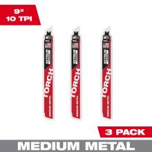 Milwaukee 48-00-6352 - 9" 10TPI The TORCH™ with NITRUS CARBIDE™ Teeth for Medium Metal 3PK 