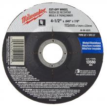 Milwaukee 49-94-4505 - 4-1/2 in. x .045 in. x 7/8 in. Cut-Off Wheel (Type 27)