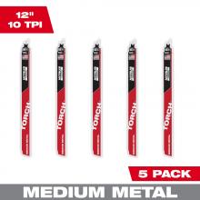 Milwaukee 48-00-6553 - 12" 10TPI The TORCH™ with NITRUS CARBIDE™ Teeth for Medium Metal 5PK 