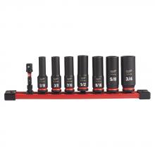 Milwaukee 49-66-7024 - 8PC SHOCKWAVE™ Impact Duty™ 3/8" Drive SAE Deep 6 Point Socket Set