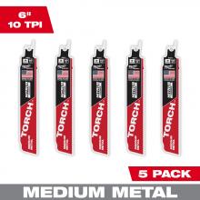 Milwaukee 48-00-6551 - 6" 10TPI The TORCH™ with NITRUS CARBIDE™ Teeth for Medium Metal 5PK 