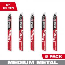 Milwaukee 48-00-6552 - 9" 10TPI The TORCH™ with NITRUS CARBIDE™ Teeth for Medium Metal 5PK 