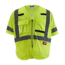 Milwaukee 48-73-5134 - Class 3 High Visibility Yellow Mesh Safety Vest - 4XL/5XL