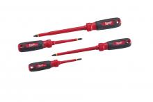 Milwaukee 48-22-2205 - 4-Piece 1000V Insulated Screwdriver Set with Square Recess