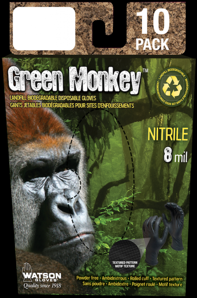 GREEN MONKEY 10 PK, 8 MIL, 11&#34; BLK - XLARGE<span class=' ItemWarning' style='display:block;'>Item is usually in stock, but we&#39;ll be in touch if there&#39;s a problem<br /></span>