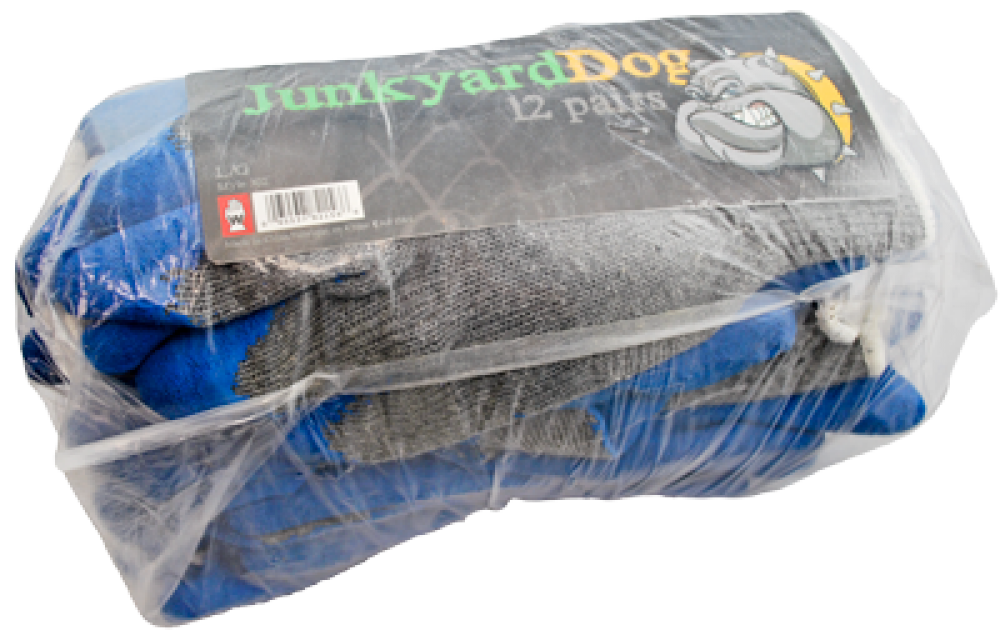 JUNKYARD DOG RUBBER LATEX POLY COTTON BLEND 12 PACK COATED - X<span class=' ItemWarning' style='display:block;'>Item is usually in stock, but we&#39;ll be in touch if there&#39;s a problem<br /></span>