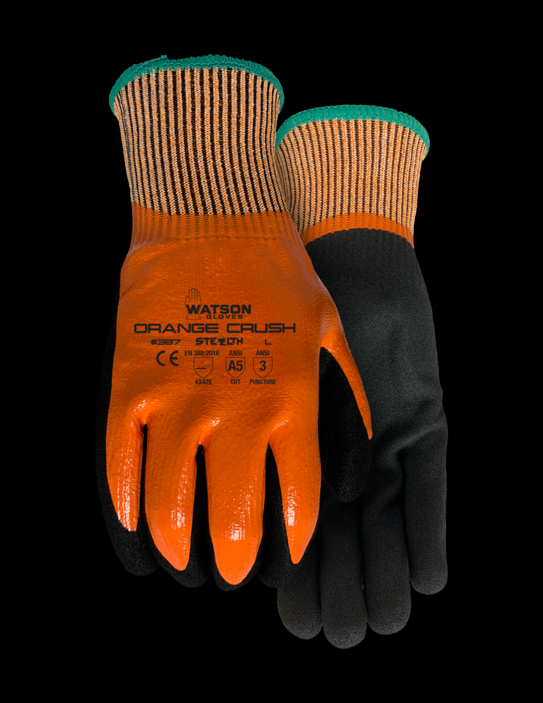 STEALTH ORANGE CRUSH A5 18GG FULLDIP SANDY NITRILE COATED - X<span class=' ItemWarning' style='display:block;'>Item is usually in stock, but we&#39;ll be in touch if there&#39;s a problem<br /></span>