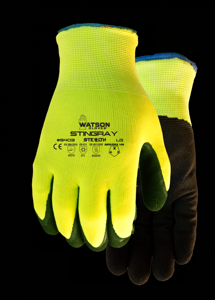 STEALTH STINGRAY SANDY NITRILE HIVIS WATER RESISTANT COATED - X<span class=' ItemWarning' style='display:block;'>Item is usually in stock, but we&#39;ll be in touch if there&#39;s a problem<br /></span>