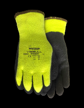 Watson Gloves 330-M - STEALTH VISIBULL CRINKLED RUBBER LATEX HI VIS LINED COATED - M