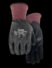 Watson Gloves 384-XS - STEALTH BLACK WIDOW A6 13GG LIGHT POLYURETHANE COATED - XS