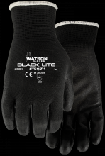 Watson Gloves 391-M - STEALTH BLACK LITE LIGHTWEIGHT POLY NYLON SHELL COATED - M