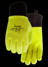 Watson Gloves 399-M - TRUE GRIT FULL DIPPED PVC TEXTURED PALM HI VIS COATED - M