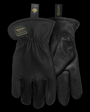 Watson Gloves 9897-X - THE DUKE PREMIUM FULLGRAIN DEER FLEECE LINED BLACK DRIVER - X