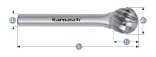 Karnasch 114034.025 - Tungsten carbide burr - Uncoated