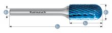 Karnasch 115027.085 - Tungsten carbide burr - BLUE-TEC