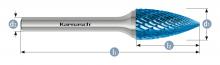 Karnasch 115061.028 - Tungsten carbide burr - BLUE-TEC