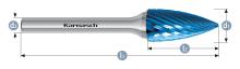 Karnasch 115067.035 - Tungsten carbide burr - BLUE-TEC