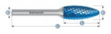 Karnasch 115074.015 - Tungsten carbide burr - BLUE-TEC