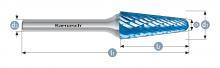 Karnasch 115084.025 - Tungsten carbide burr - BLUE-TEC