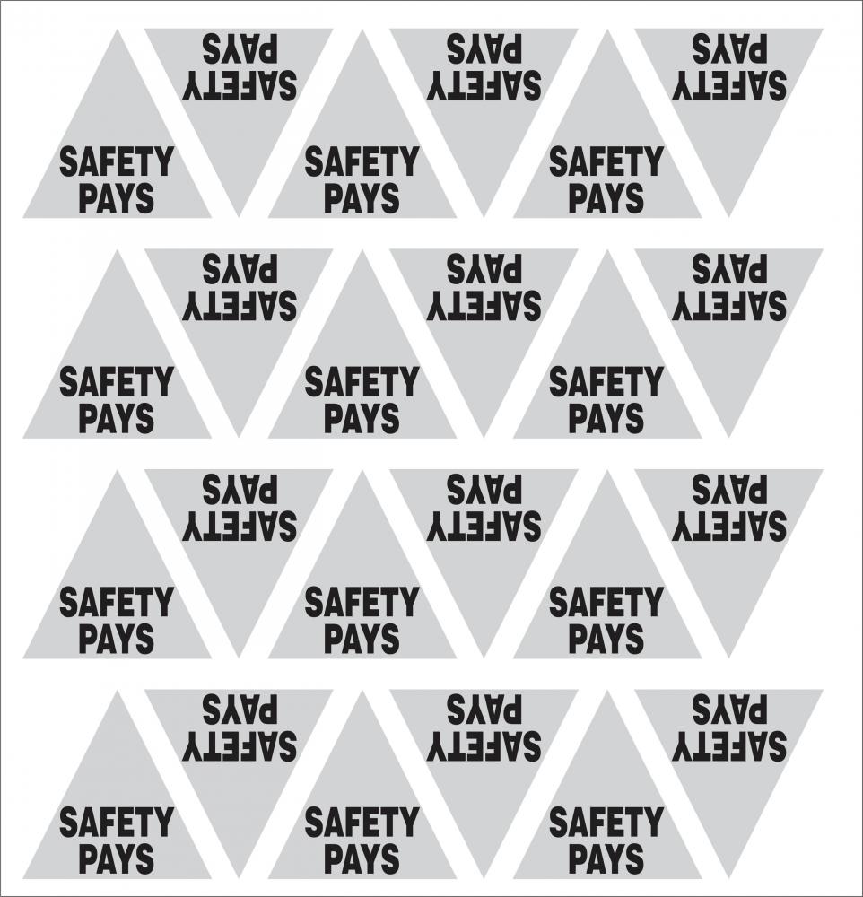 &#34;SAFETY PAYS&#34; Reflective triangle<span class=' ItemWarning' style='display:block;'>Item is usually in stock, but we&#39;ll be in touch if there&#39;s a problem<br /></span>