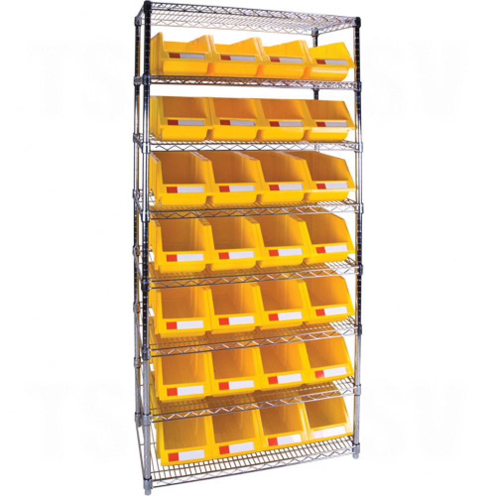 Heavy-Duty Wire Shelving Units with Storage Bins<span class=' ItemWarning' style='display:block;'>Item is usually in stock, but we&#39;ll be in touch if there&#39;s a problem<br /></span>