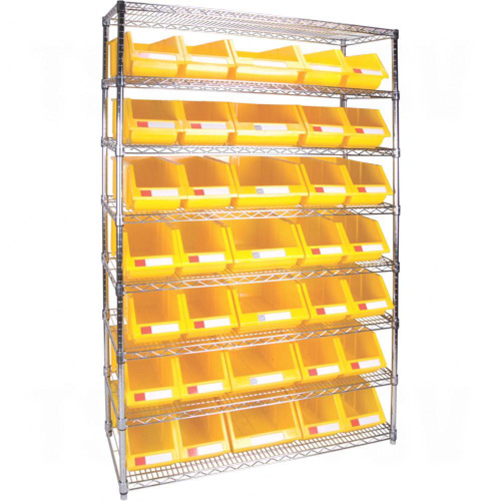 Heavy-Duty Wire Shelving Units with Storage Bins<span class=' ItemWarning' style='display:block;'>Item is usually in stock, but we&#39;ll be in touch if there&#39;s a problem<br /></span>