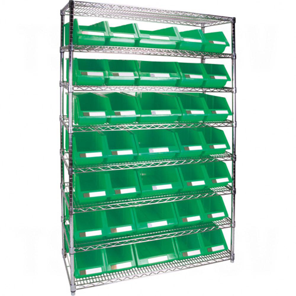 Heavy-Duty Wire Shelving Units with Storage Bins<span class=' ItemWarning' style='display:block;'>Item is usually in stock, but we&#39;ll be in touch if there&#39;s a problem<br /></span>