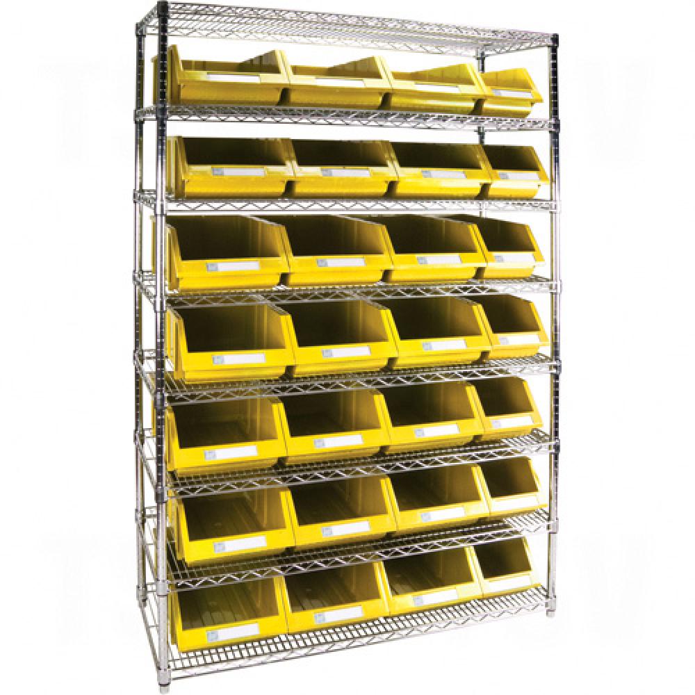 Heavy-Duty Wire Shelving Units with Storage Bins<span class=' ItemWarning' style='display:block;'>Item is usually in stock, but we&#39;ll be in touch if there&#39;s a problem<br /></span>