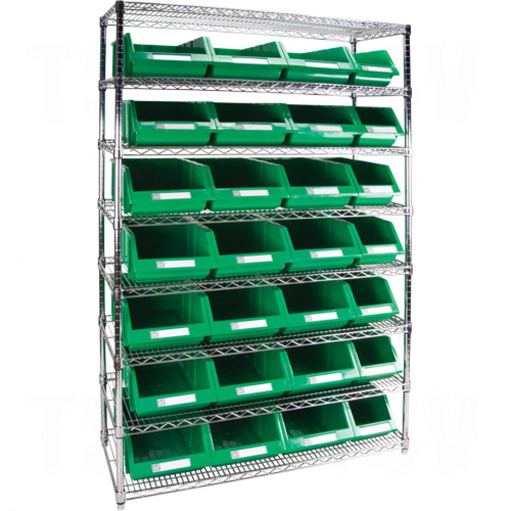 Heavy-Duty Wire Shelving Units with Storage Bins<span class=' ItemWarning' style='display:block;'>Item is usually in stock, but we&#39;ll be in touch if there&#39;s a problem<br /></span>