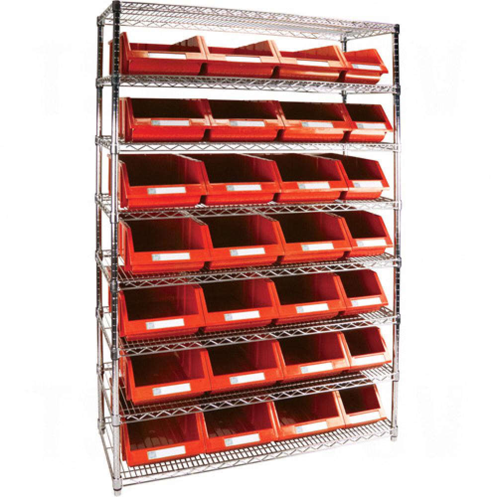 Heavy-Duty Wire Shelving Units with Storage Bins<span class=' ItemWarning' style='display:block;'>Item is usually in stock, but we&#39;ll be in touch if there&#39;s a problem<br /></span>