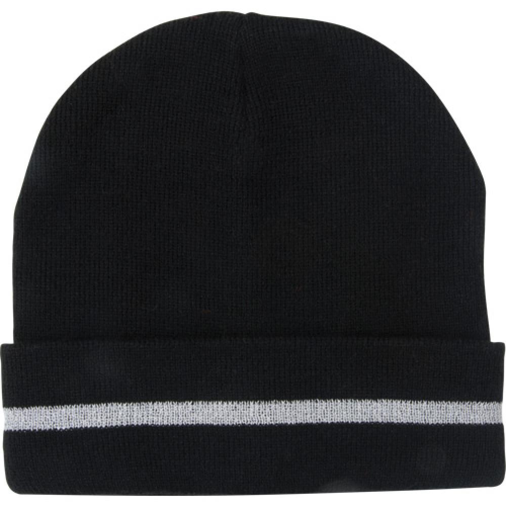 Knit Hat with Silver Reflective Stripe<span class=' ItemWarning' style='display:block;'>Item is usually in stock, but we&#39;ll be in touch if there&#39;s a problem<br /></span>