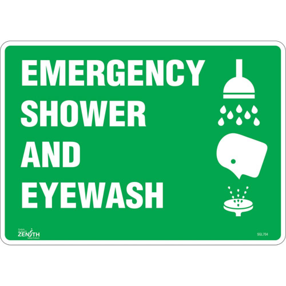 &#34;Emergency Shower And Eyewash&#34; Sign<span class=' ItemWarning' style='display:block;'>Item is usually in stock, but we&#39;ll be in touch if there&#39;s a problem<br /></span>