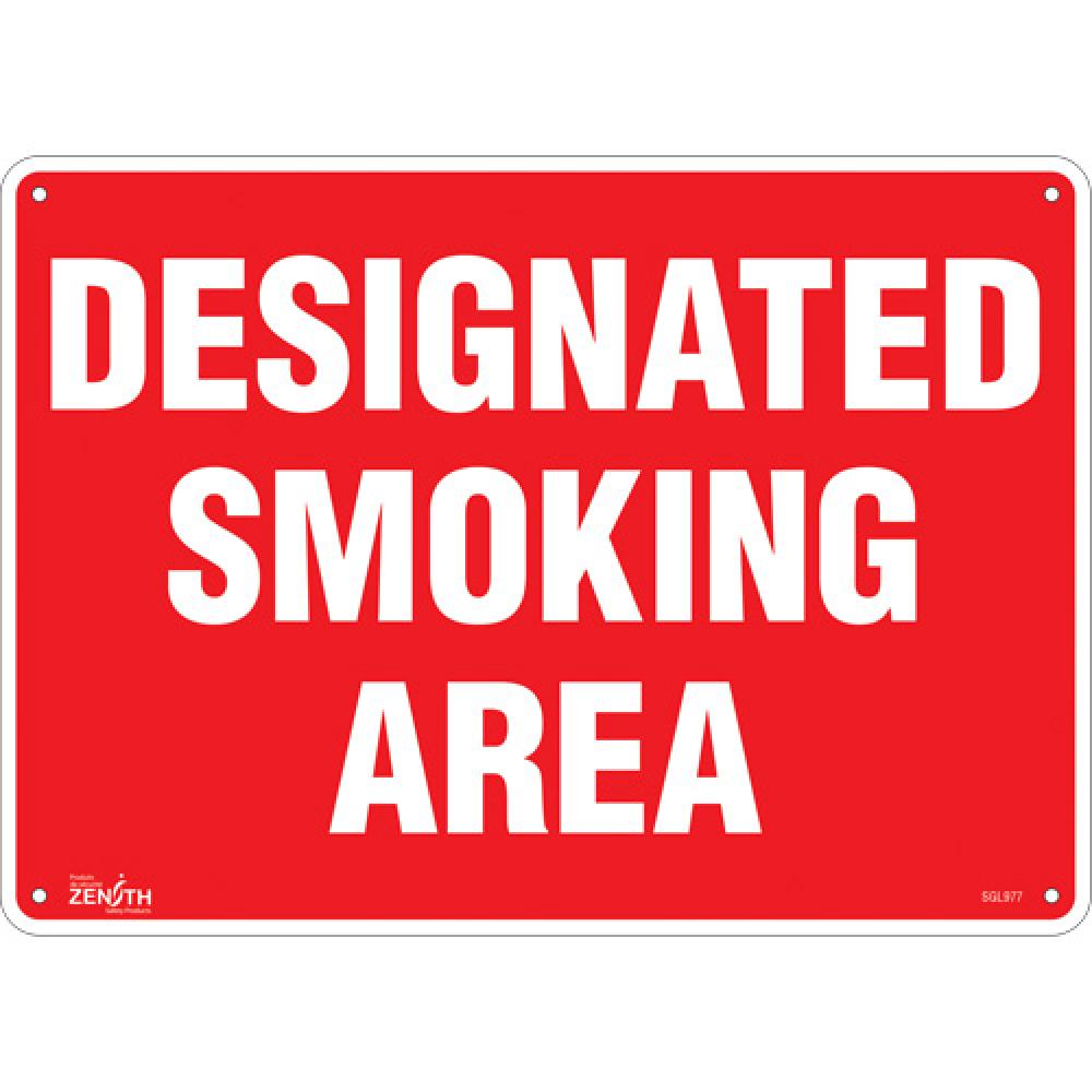 &#34;Designated Smoking Area&#34; Sign<span class=' ItemWarning' style='display:block;'>Item is usually in stock, but we&#39;ll be in touch if there&#39;s a problem<br /></span>