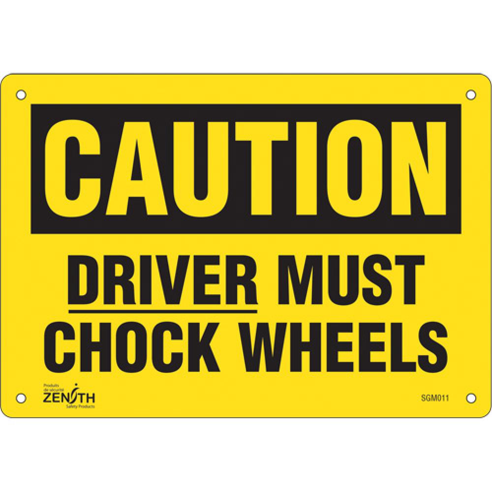 &#34;Driver Must Chock Wheels&#34; Sign<span class=' ItemWarning' style='display:block;'>Item is usually in stock, but we&#39;ll be in touch if there&#39;s a problem<br /></span>