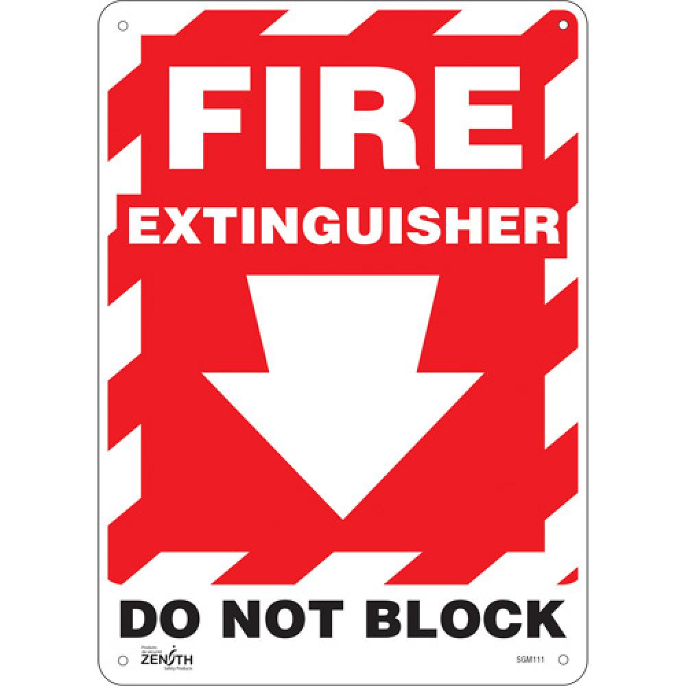 &#34;Fire Extinguisher Do Not Block&#34; with Down Arrow Sign<span class=' ItemWarning' style='display:block;'>Item is usually in stock, but we&#39;ll be in touch if there&#39;s a problem<br /></span>